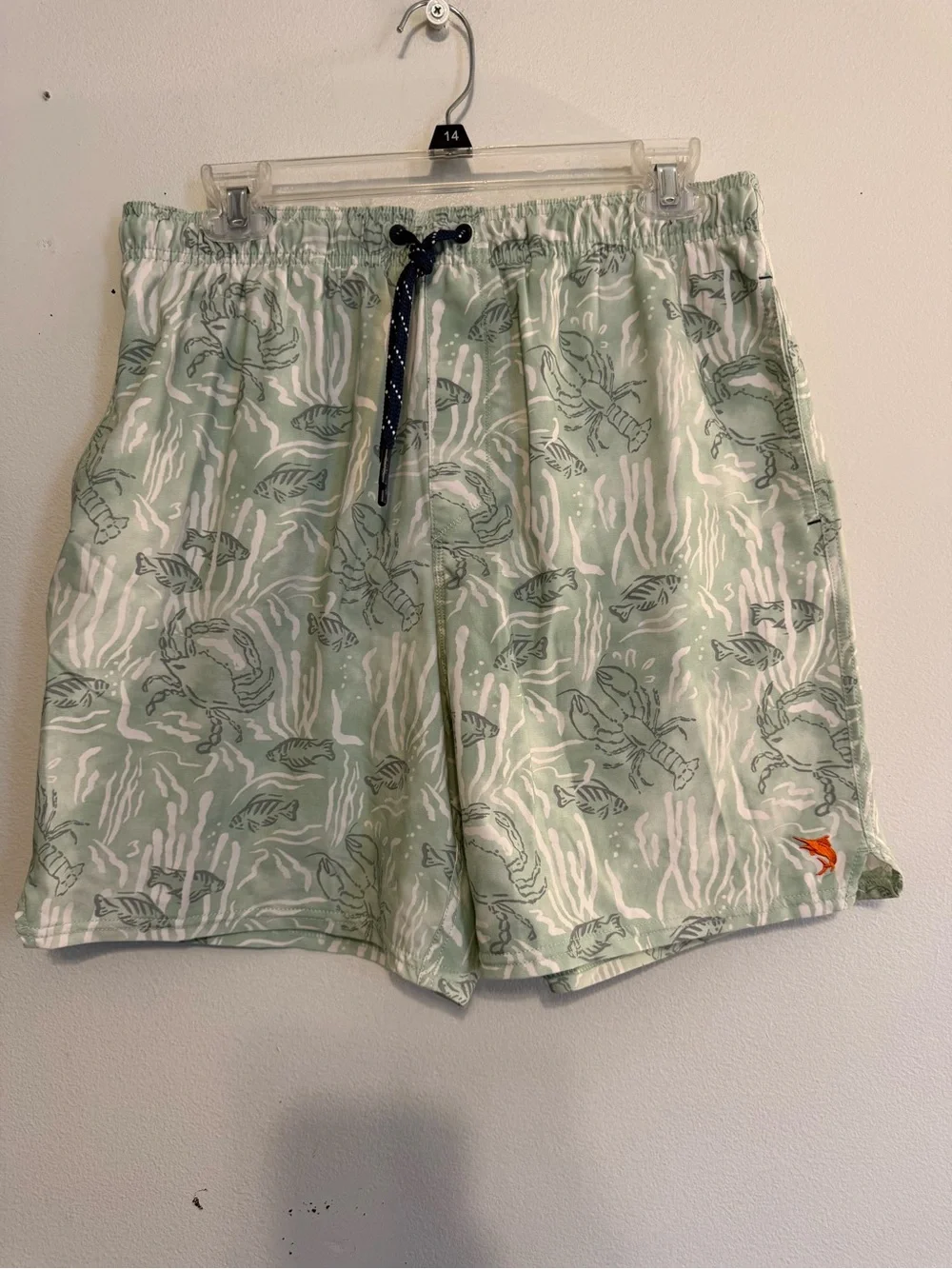 Salt Life Swim Trunks Crabs Lobsters Printed Pull On Green Large Live Salty
